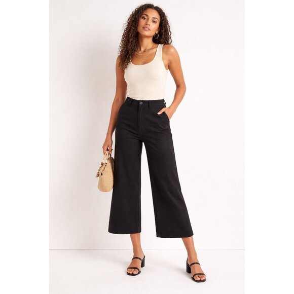 Anthropologie Pants - Anthropolgie The Colette Magic Fabric Crop Wide-Leg Pants by Maeve in Black,27